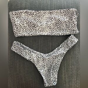 Black and White Polka Dot Bikini Set